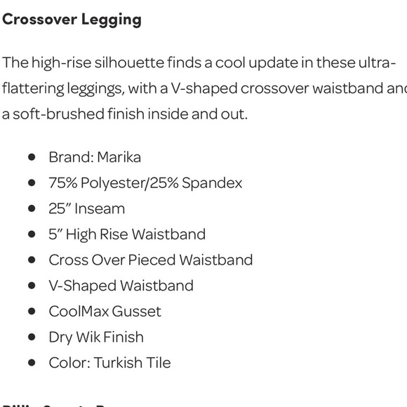 Marika so soft turquoise crossover waistband leggings, new - Picture 7 of 8